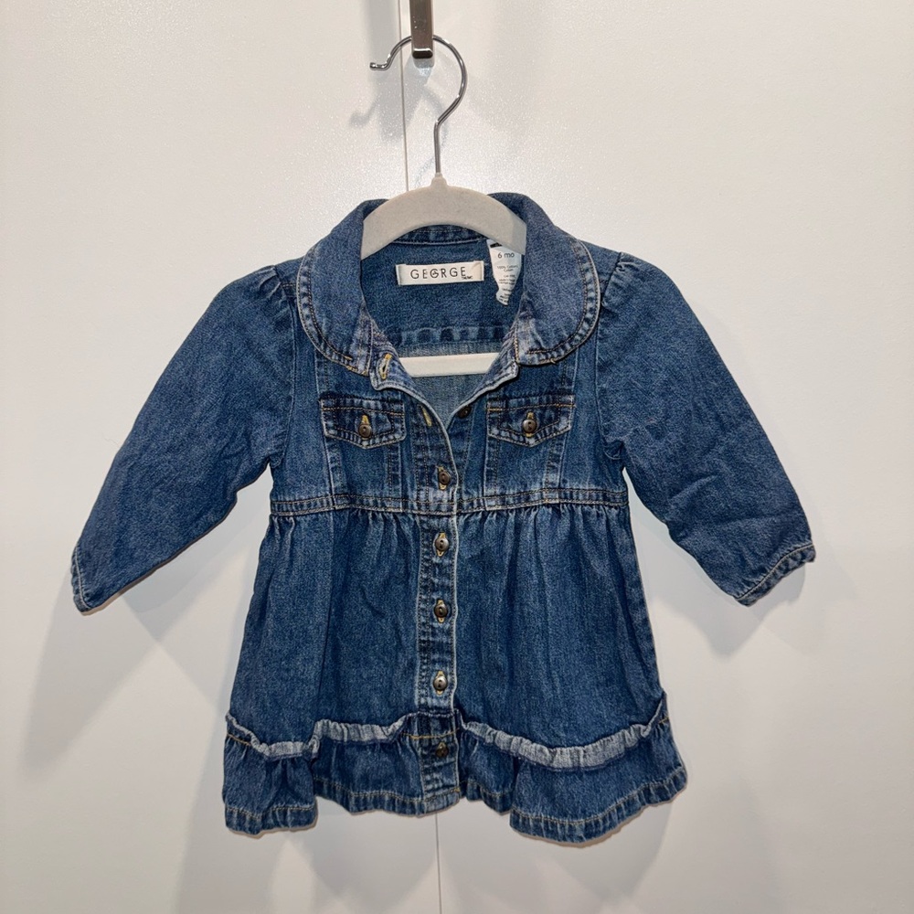 *3-6M* Vintage George Baby Jean Dress